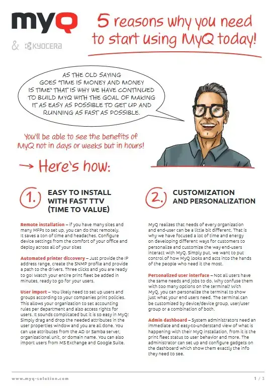 5 Reasons To Use MyQ, Kyocera, Coastal Document Solutions