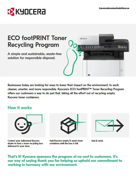 ECO FootPRINT, Kyocera, Enviroment, Coastal Document Solutions