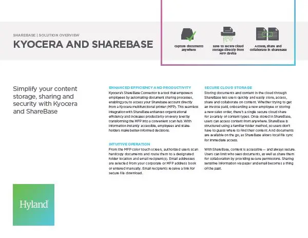 ShareBase, Kyocera, Solution, Software, Document Management, Coastal Document Solutions
