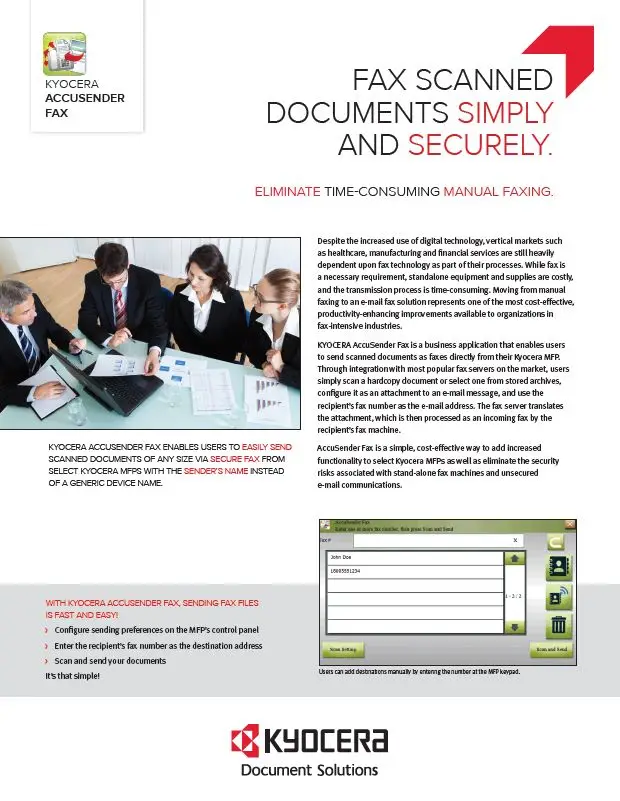 Kyocera, Software, Capture, Distribution, Accusender Fax, Coastal Document Solutions