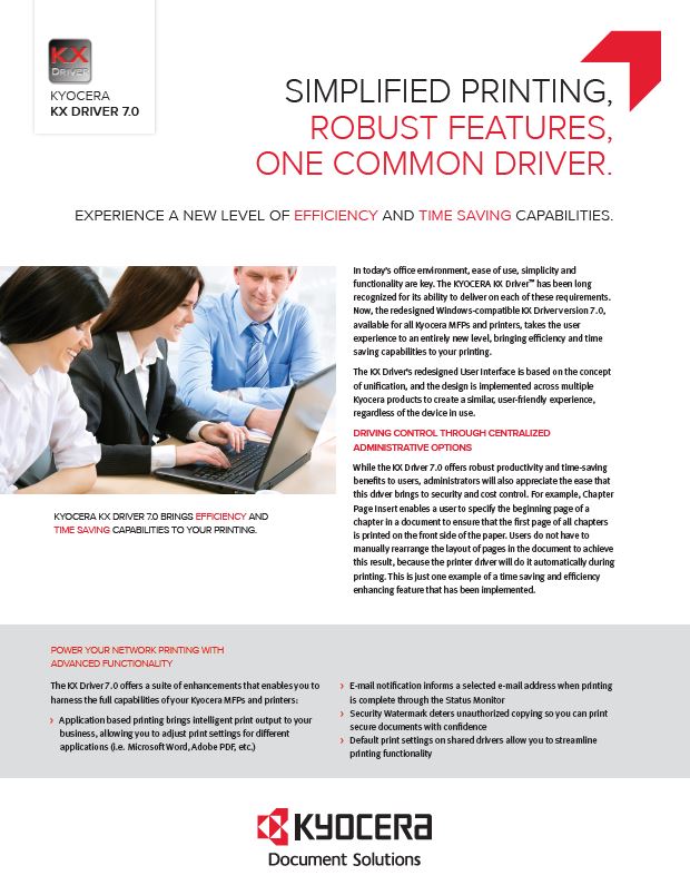 Kyocera, Software, Network Device Management, Kx Driver, Coastal Document Solutions