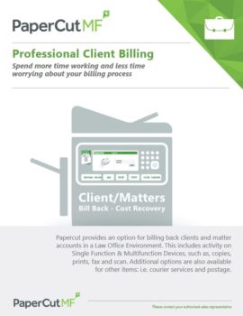 Papercut, Mf, Professional Client Billing, Coastal Document Solutions