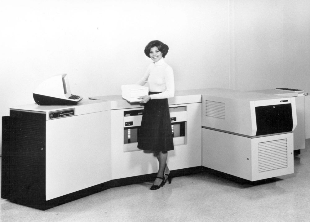 Xerox, copier, woman making copies, 1970s Coastal Document Solutions